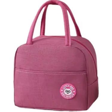Imagem de BOLSA TERMICA COMPACTA FUNCIONAL PARA LANCHE ESCOLAR, ACADEMIA, PISCINA MARMITAS INFANTIS E DIA A DIA (ROSA)