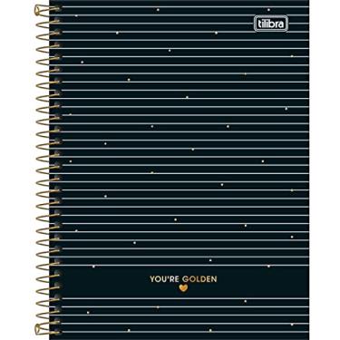 Imagem de Caderno Espiral Capa Dura Colegial 10 Matérias West Village 160 Folhas - Fundo Preto com Listras - Tilibra, Modelo: 626210