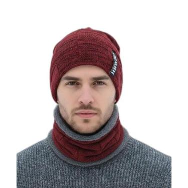 Imagem de Kit Touca Gorro Cachecol Gola Forrada Inverno Frio Unissex - Modas Fag