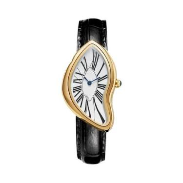 Imagem de Relógio De Quartzo Unissex Com Pulseira De Couro, Caixa Irregular, Est