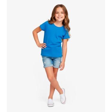 Imagem de Blusa Infantil Manga Curta Básica Soletex Azul, 10, Azul