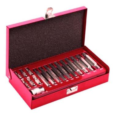 Imagem de Kit Jogo Bits Ribe Torx para Cabeçote 17 Peças com Adaptador 1/2" em A