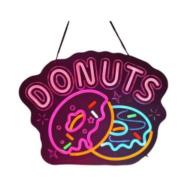 Imagem de Letreiro Neon LED Em Formato De Donuts Alimentado Por USB Para Restaur