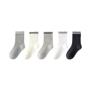 Imagem de Meias Esportivas Unissex Sem Costura Até O Meio Da Panturrilha, 5 Pare