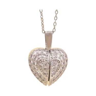 Imagem de Colar Feminino Com Pingente De Coração E Asas De Anjo, Joia Fashion Pa