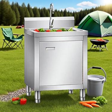 Imagem de Pia de cozinha com armário de base, pia independente com armário para lavanderia, despensa, banheiro e banheiro 60 x 60 x 80 cm