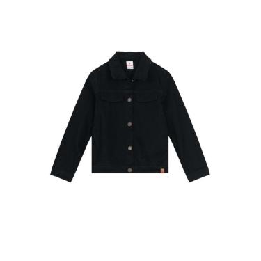Imagem de Jaqueta Sarja Com Pelinho Infantil Menina Brandili Preto-Feminino
