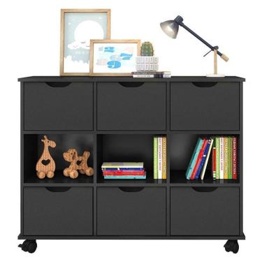 Imagem de Nicho Organizador 6 Gavetas Preto - Qmovi