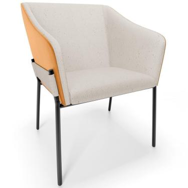 Imagem de Cadeira Para Sala De Jantar Estar Living Olívia L02 Linho Cru Couríssimo Whisky