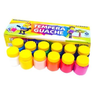 Imagem de Têmpera Guache Escolar 12 Cores 15ml Pintura Infantil - ACRILEX