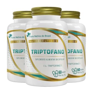 Imagem de Kit 3x Triptofano 860mg 60 Capsulas Flora Nativa do Brasil-Unissex