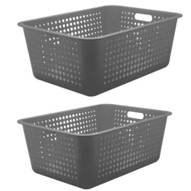 Imagem de 2 Caixas Organizadoras Grandes Organize Cestos Plásticos 40l - Ou, Chu