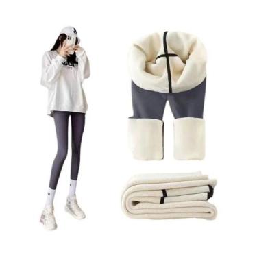 Imagem de Leggings Térmicas Femininas De Fleece, Calças Justas Casuais Quentes P