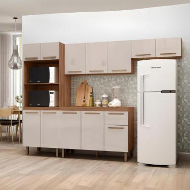 Imagem de Armario De Cozinha Pop 2 Fornos Com 12 Portas E 1 Gaveta Freijo/baunilha/freijo