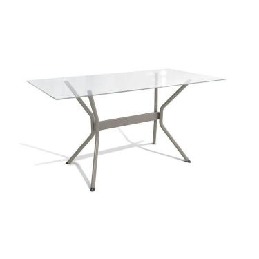 Imagem de Mesa Loire Níquel Com Tampo De Vidro Incolor 1,50m