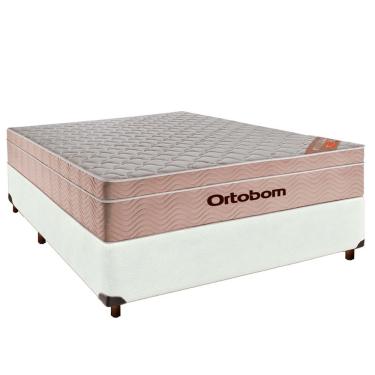 Imagem de Conjunto Cama Box Branco Casal + Colchão Molas Ensacadas Airtech Ortobom