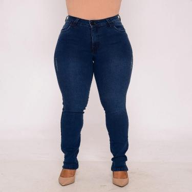 Imagem de Calça Jeans Cigarrete Feminina Skinny Cintura Alta Bolsos-Feminino