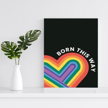 Imagem de Quadro Decorativo Orgulho Lgbtqia+ Born This Way 20x30cm - Artsim Proj