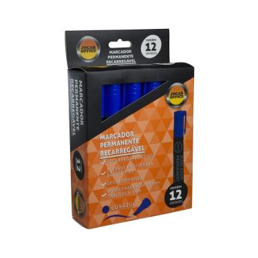 Imagem de Marcador Permanente Recarregável Azul Jocar Office Cx. C/12
