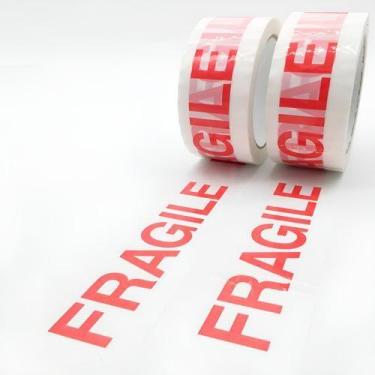 Imagem de Fita Adesiva Frágil Kit com 2 Rolos OPP com Impressão de Segurança par