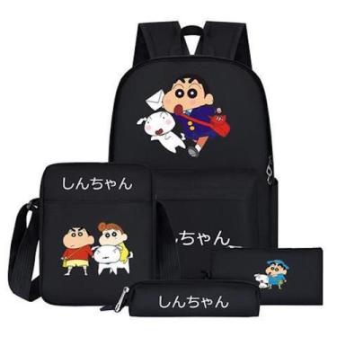 Imagem de Conjunto de mochilas escolares Crayons Shins chans Cartoon Kids 4 unid