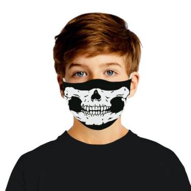 Imagem de Máscara facial de algodão cosplay de Halloween com estampa digital de 