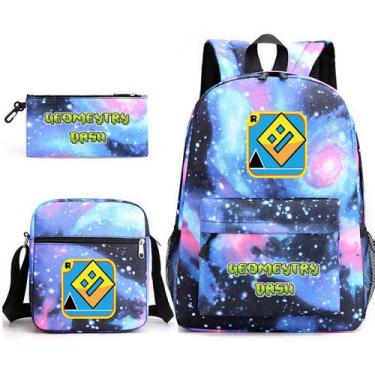 Imagem de Conjunto de mochilas escolares Geometry Dashes, 3 unidades para estuda