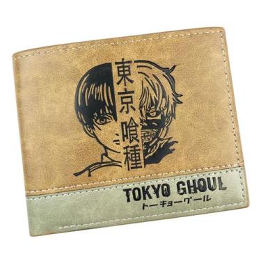 Imagem de Carteira Tokyo Ghouls, bolsa de moedas de couro com duas dobras, uniss
