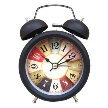 Imagem de Despertador Retro Metal Twin Bell Non-Tick Analogue - yiweisai