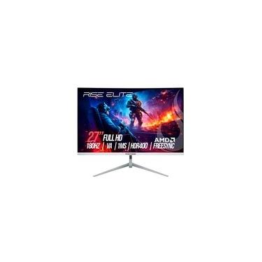 Imagem de Monitor Gamer Curvo Rise Mode Prime 27", Full HD, 180Hz, 1ms, VA, FreeSync, HDR 400, HDMI e DisplayPort, Branco - RM-MOG-27C180FH-W