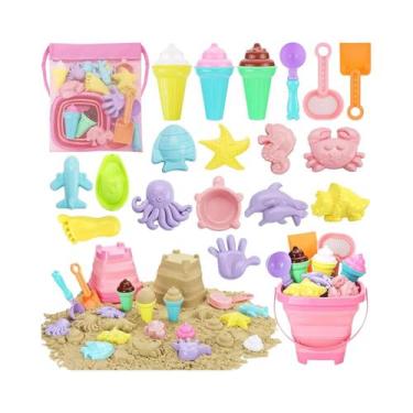 Imagem de Conjunto De Brinquedos De Praia Para Meninas 20 Peças: Balde De Areia 