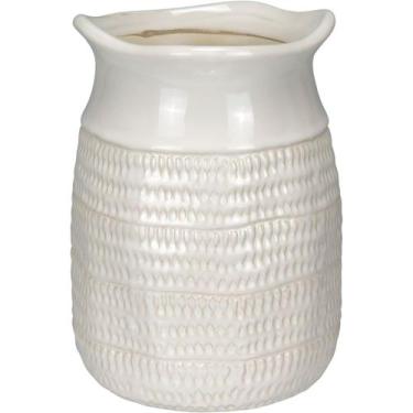 Imagem de VASO DECORATIVO ENFEITE CASA HOME&CO CERÂMICA 20x15x15cm MARFIM