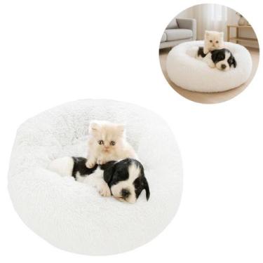 Imagem de Cama Pelúcia Pet Cachorro Gato 40cm Felpuda Nuvem Fofa - Moment, Branc