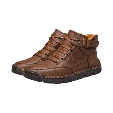 Imagem de Botas De Couro Masculinas De Cano Alto Costuradas À Mão CLOHOO Edição 