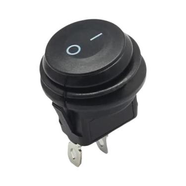 Imagem de Interruptor Redondo Pequeno À Prova d'Água IP67 Preto Com 2 E 3 Pinos,