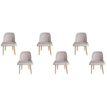 Imagem de Kit 6 Cadeiras Vianney Para Sala Mesa de Jantar Moderna com Base de Fe