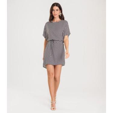 Imagem de Vestido Feminino Estampado Infinita Cor Preto, GG, Preto
