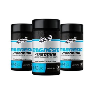 Imagem de Magnésio Treonina 4well 283,50mg - 60 cápsulas - Combo 3 potes