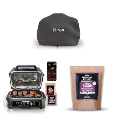 Imagem de Capa protetora Ninja Woodfire Premium XL preta para churrasqueiras OG800 OG900
