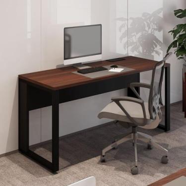 Imagem de Mesa Plataforma Individual com Caixa de Tomadas Pés Metal 120cm Indust