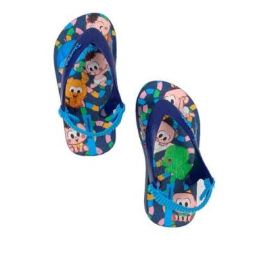 Imagem de Chinelo Grendene Turma da Monica Com Tira de Tecido - 26791, 19, Azul