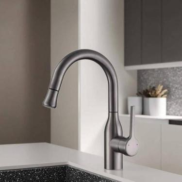 Imagem de Torneira Lavabo Banheiro Cozinha Monocomando Bica Baixa Metal Grafite 