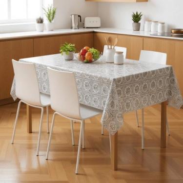 Imagem de Toalha De Mesa Rendada Prata Mod001 Rolo 1,37x20m Vinil PVC - Plast.co