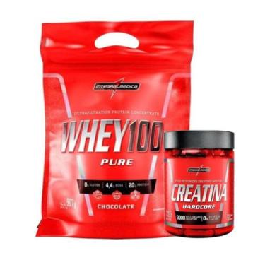 Imagem de Kit Nutri Whey Protein 900g e Creatina 60 Caps Integralmédica, Chocola