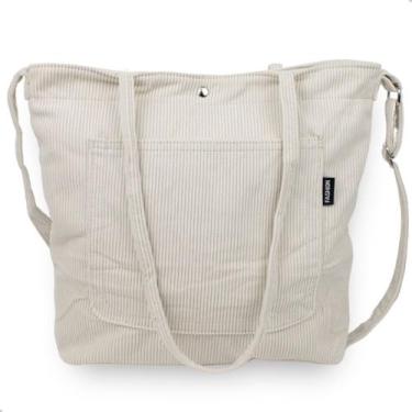 Imagem de Bolsa Grande de Ombro Transversal Estilo Canelada com Botão - KNIMP, O