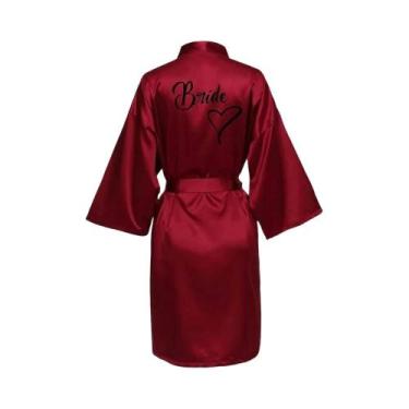 Imagem de Roupão De Seda Satinado Curto Para Mulheres, Estampa Sexy, Roupão De B