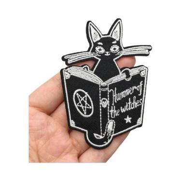 Imagem de Patches De Bordado De Caveira Punk Preto E Branco Para Roupa, Termocol