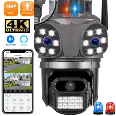 Imagem de Câmera de Segurança Externa Tripla Lente Inteligente Segurança Wifi 4k