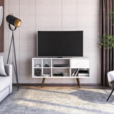 Imagem de Rack Retrô para TV até 50 Polegadas 136cm Retrô com 7 Nichos e 1 Gavet