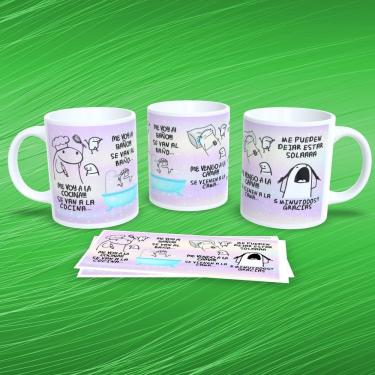Imagem de Caneca Flork Musical Estampa 4 para Bebidas Quentes e Frias em Porcelana Decorada Branca Outras Marcas